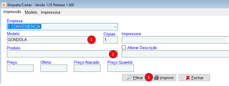 Aba impressão