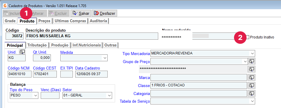 Aba Produto