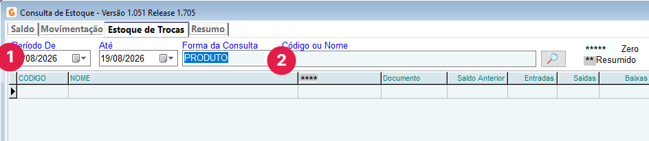 Consulta de Estoque - Movimentação