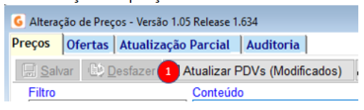 1 - Alteração de preços
