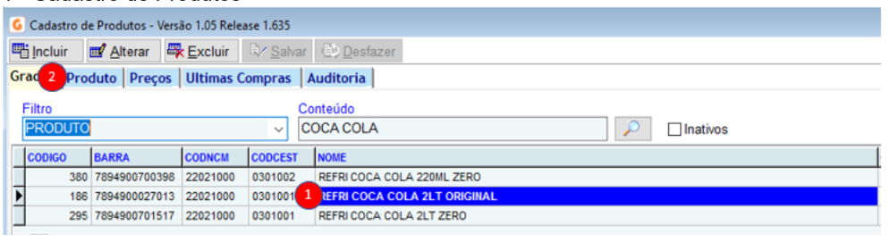 1 - Cadastro de Produtos