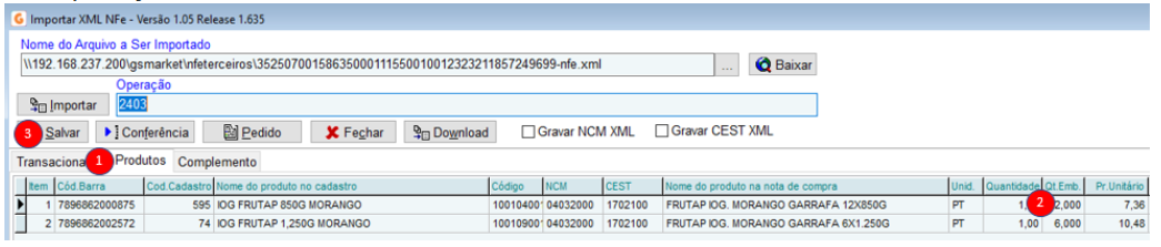 3 - Importação XML NFe