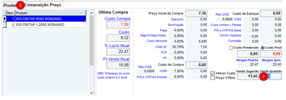 4 - Composição preço