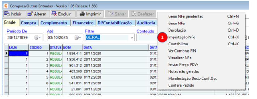 1 - Compras/Aba grade
