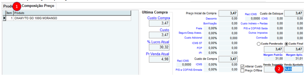 4 - Composição preço