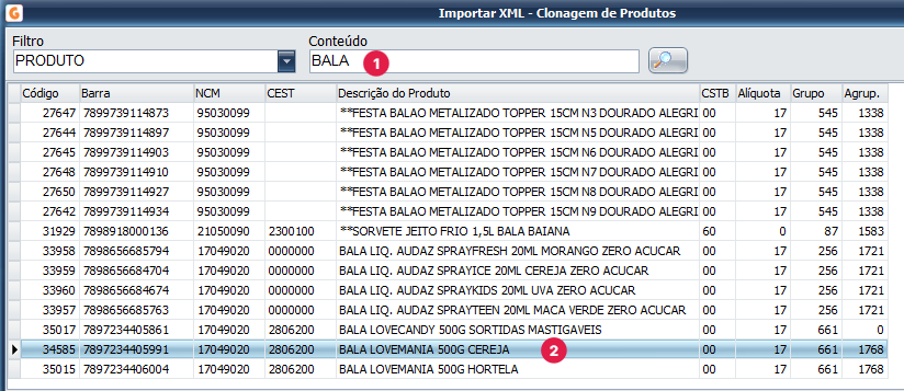 Aba da Clonagem