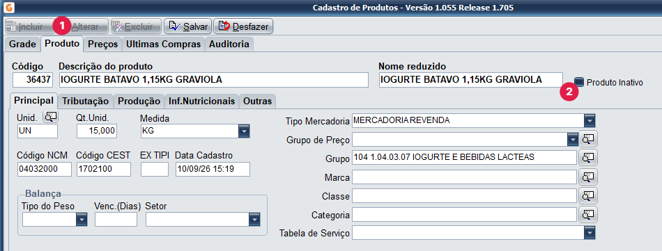 Aba Produto